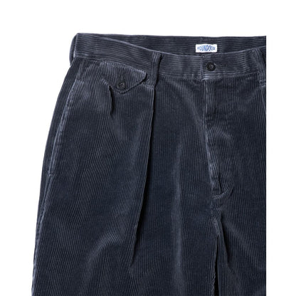 FOUNDOUR COTTON CORDUROY WIDE TUCK TROUSERS