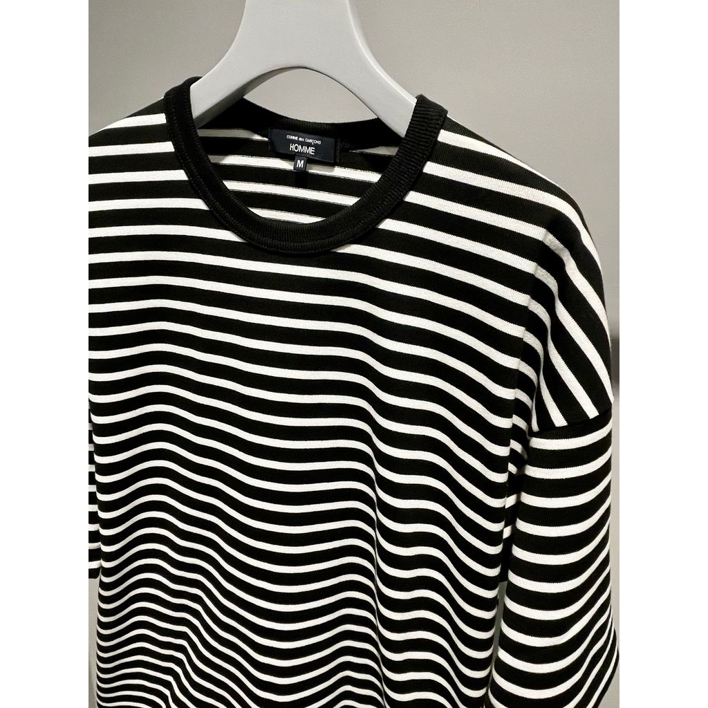 COMME des GARCONS HOMME コットン天竺 ボーダー切替え TEE（BLACK）