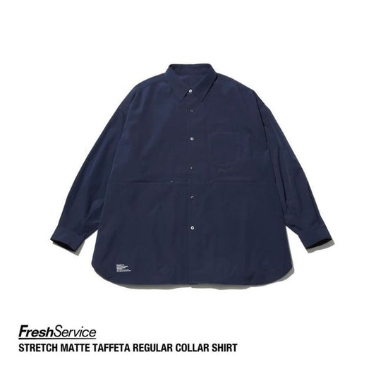 FreshService "STRETCH MATTE TAFFETA  REGULAR COLLAR SHIRT"