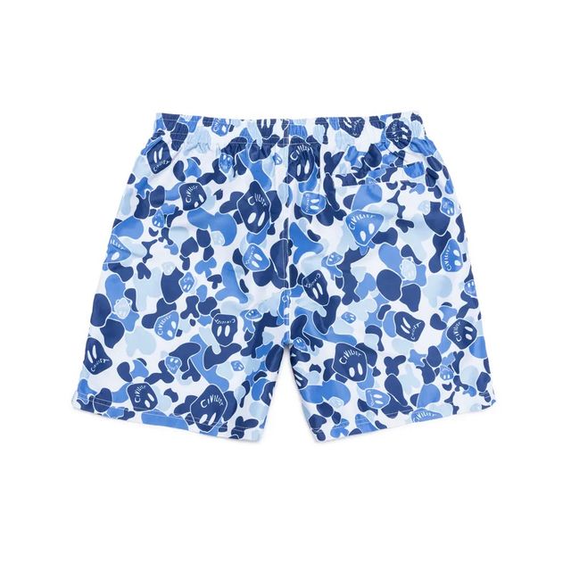 Civilist Smiler Camo Shorts - Blue Camo