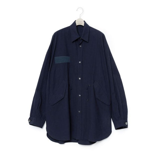 FUMITO GANRYU M-51 Linen Shirt Jk - Navy