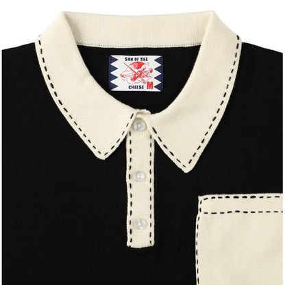 SON OF THE CHEESE  Hand Stitch Polo Knit