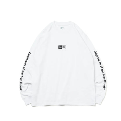 NEW ERA 長袖 コットン Tシャツ Originators of the True Fitted ホワイト レギュラーフィット