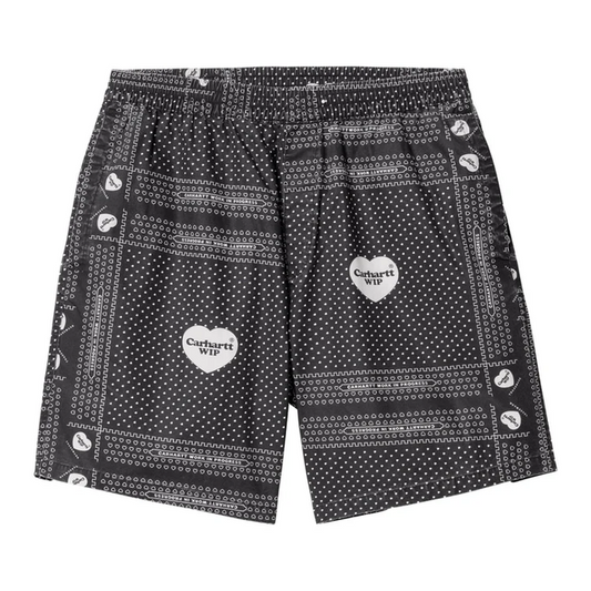 CARHARTT WIP HEART BANDANA SHORT - Heart Bandana AOP, Black