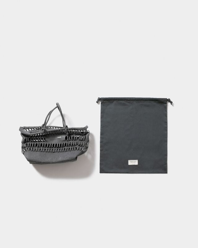 beautiful people konbu knit shopping busket bag d.gray