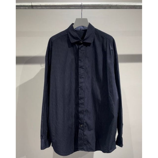 PORTER CLASSIC NEW ARTIST PIN STRIPE SHIRT NAVY