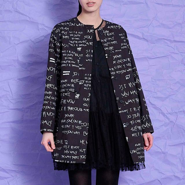 THOMAS MAGPIE original print coat black