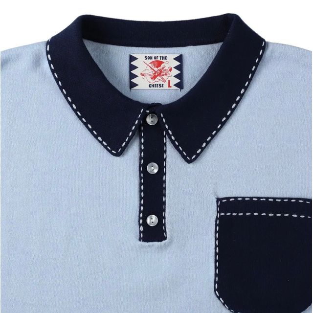 SON OF THE CHEESE  Hand Stitch Polo Knit