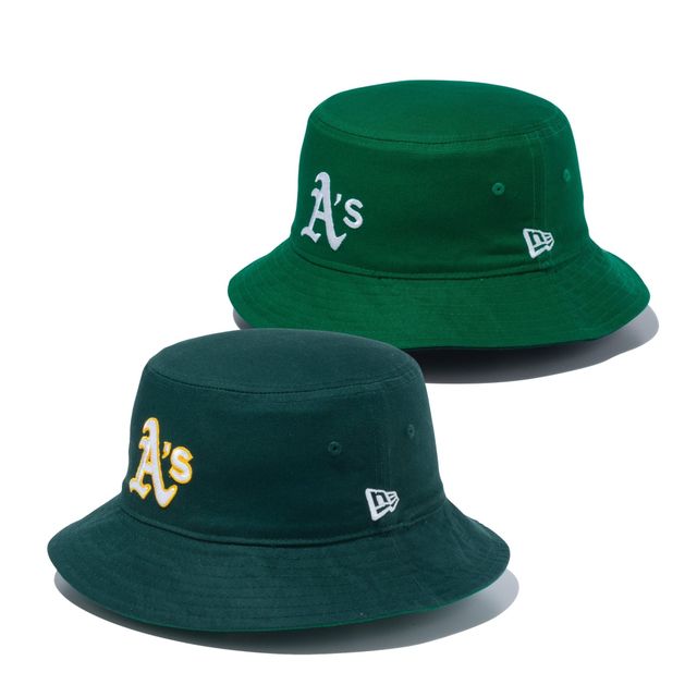 NEW ERA バケット01 リバーシブル MLB Reversible Hat オークランド・アスレチックス ダークグリーン/ケリーグリーン