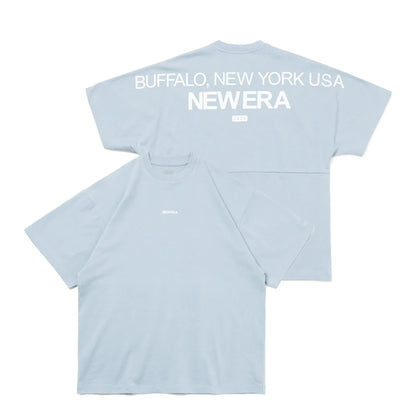 NEW ERA 半袖 オーバーサイズド ドロップショルダー コットン Tシャツ Birthplace ミストブルー